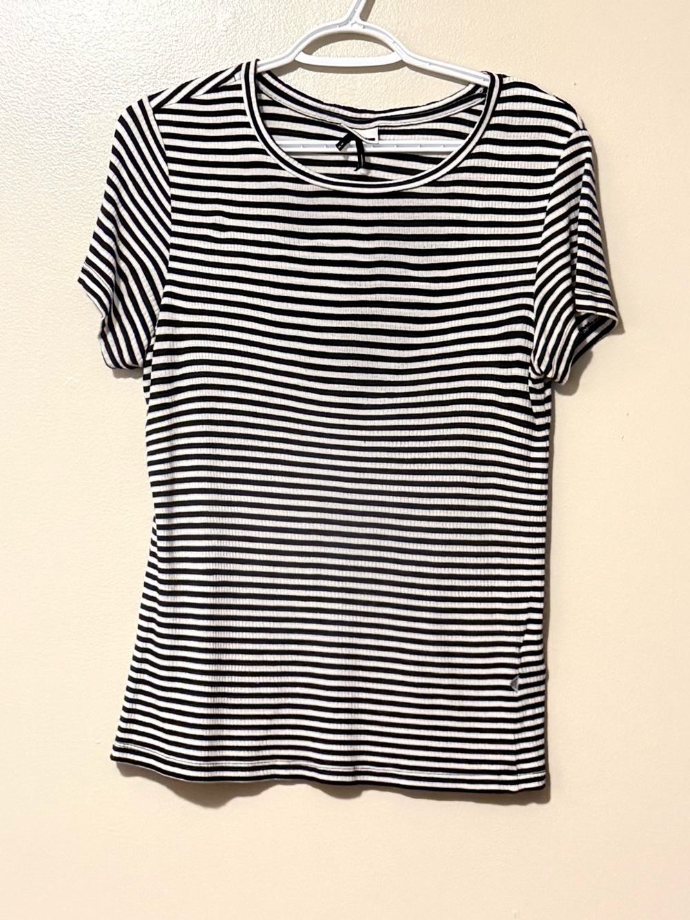 Noisy May Black and White Striped Short Sleeve Tee